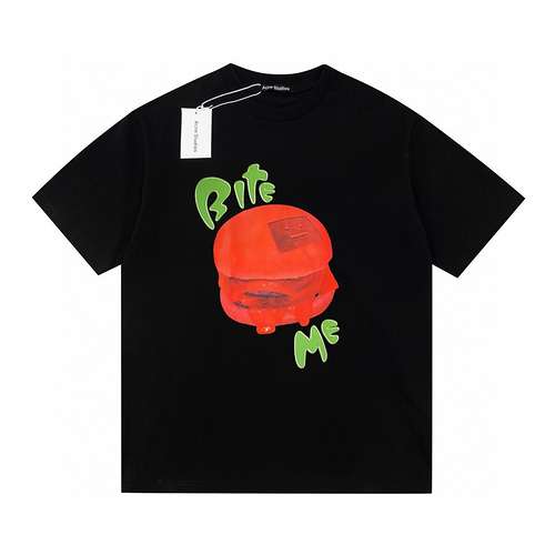 T-shirt a maniche corte dipinta con hamburger in edizione limitata di Acne Studio24ss