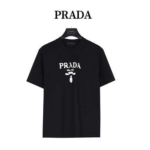 Maniche corte in effetto lavato stampato Prada PRD 24ss