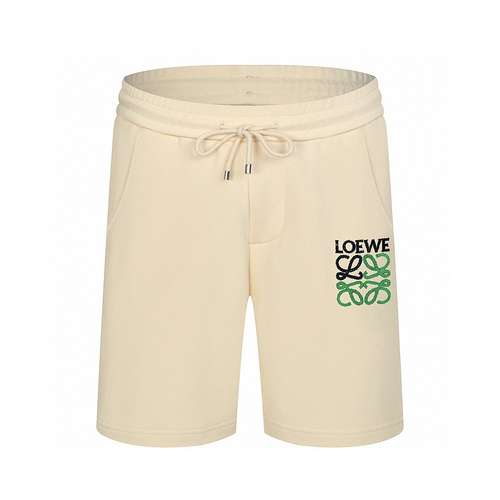 LE Loewe 2024ss spazzolino da denti ricamo artigianale coppia casual pantaloncini in spugna di coton