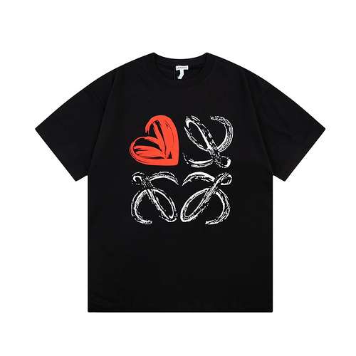 T-shirt a maniche corte con stampa in schiuma LE Loewe con lettera d'amore