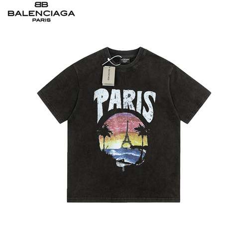 BLCGBalenciaga Hawaii Sunset Coconut Tower maniche corte lavate e invecchiate