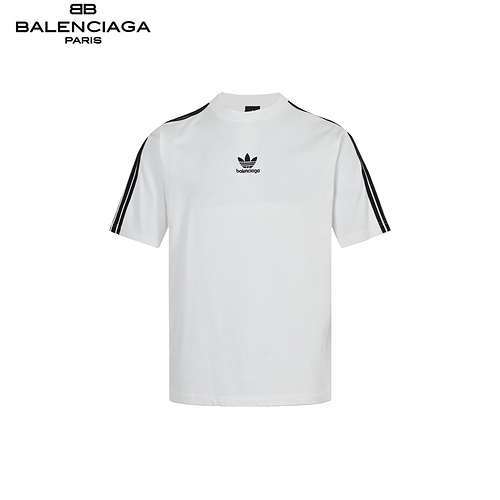 BLCGBalenciagaampClover tre barre con spalla scesa e maniche corte