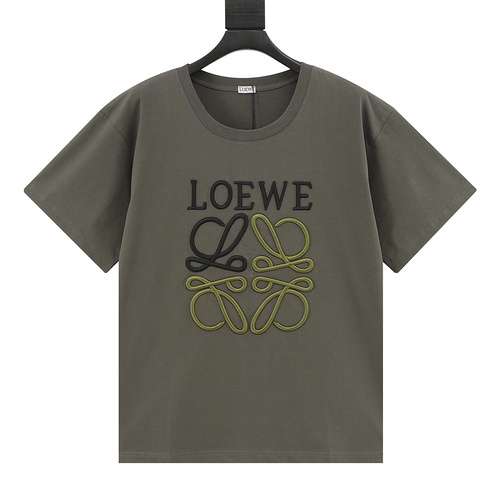 Maniche corte con logo ricamato LELoewe 22ss