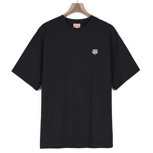 KZTshirt a maniche corte ricamata con testa di tigre piccola etichetta Kenzo Takada 24ss