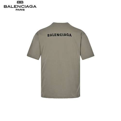 BLCGBalenciaga maniche corte ricamate davanti e dietro kaki scuro