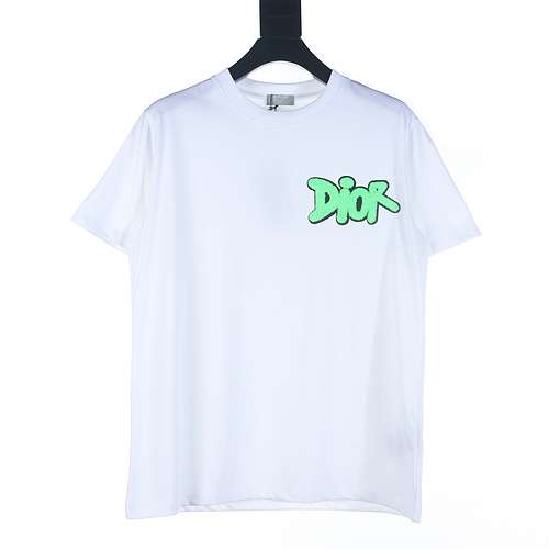 T-shirt a maniche corte con scritta ricamata sull'asciugamano Dior CD