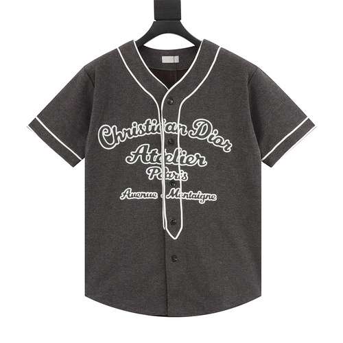 Maglia da baseball a maniche corte CD 22SS con ricamo sul petto