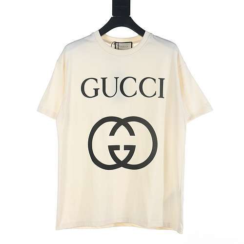 Tshirt a maniche corte con stampa della lettera GCGucci GUC con doppia G