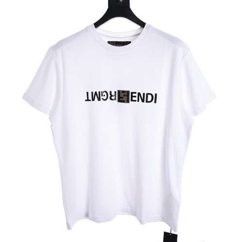 T-shirt a maniche corte con lettera inversa cobrandizzata FD Fendi