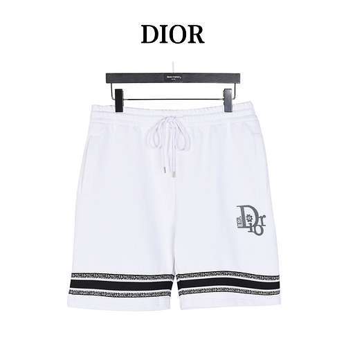 Pantaloncini con logo ricamato sull'orlo CDDior