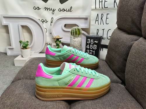 321DAdidas Originals Gazelle Bold W clover three-layer thick sole low-top retro versatile casual spo