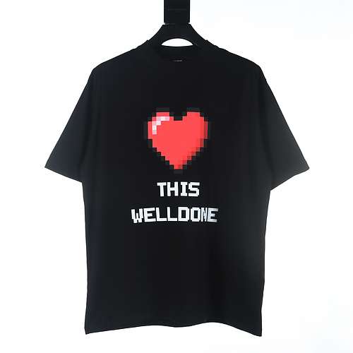 WE11DONE 24FW T-shirt a maniche corte con stampa pixel love