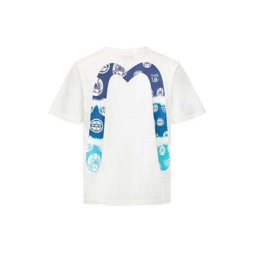 Maniche corte stampate EViSU Lucky God blu Daruma big M