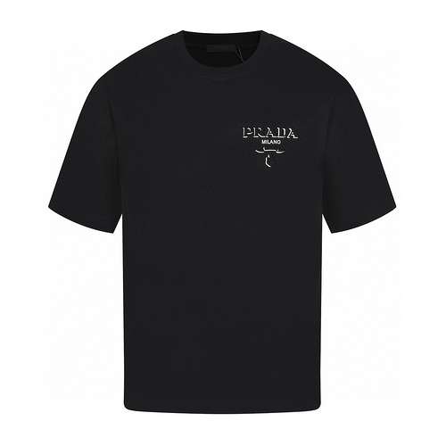 Tshirt a maniche corte PRD 24ss di ultimo stile con logo Prada in rilievo