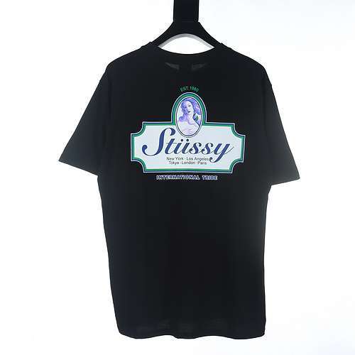 Tshirt a maniche corte con stampa lettera Venus della serie STUSSYStuxi del 1980