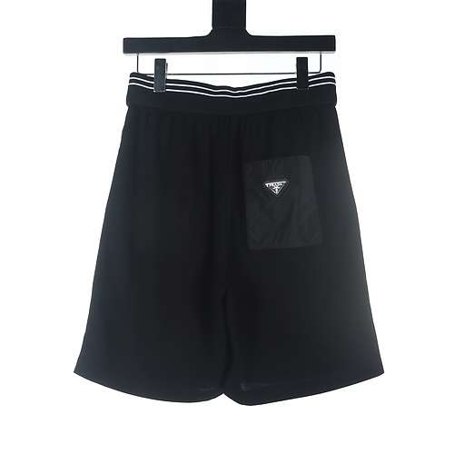 Shorts Prada PRD in piqué con logo triangolo e tasca posteriore