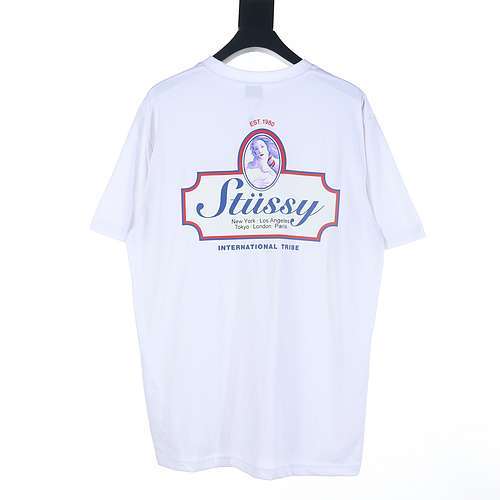 Tshirt a maniche corte con stampa lettera Venus della serie STUSSYStuxi del 1980