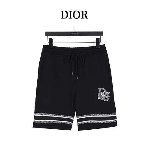 Pantaloncini con logo ricamato sull'orlo CDDior