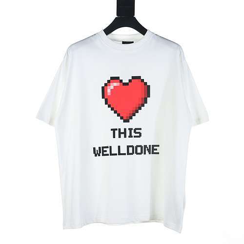 WE11DONE 24FW T-shirt a maniche corte con stampa pixel love