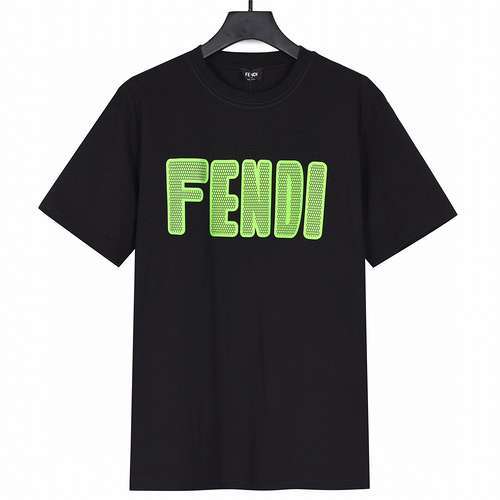 FD Fendi 24ss nuove maniche corte stampate con lettere verdi