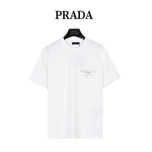 PRD Prada 24ss maniche corte stampate in rilievo tridimensionale