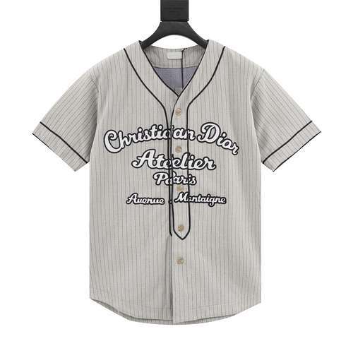 Maglia da baseball a maniche corte CD 22SS con ricamo sul petto