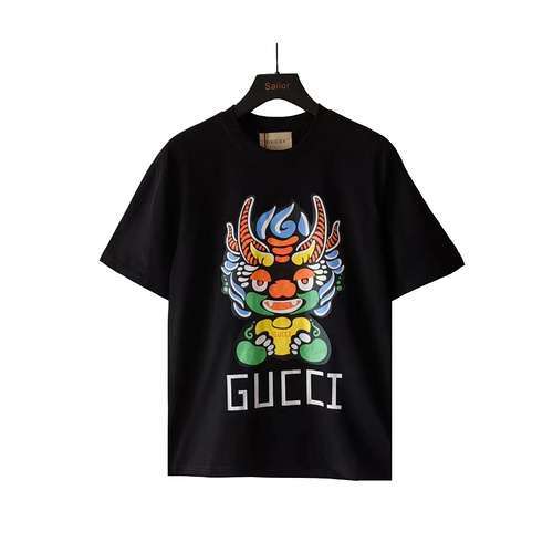 T-shirt a maniche corte con logo limitato GC Gucci 24ss Year of the Dragon