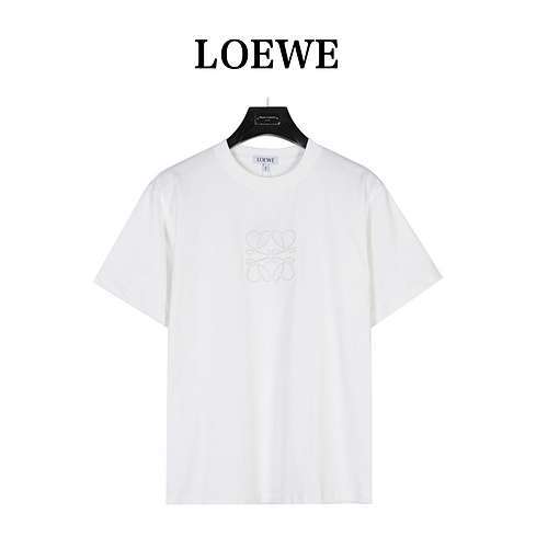 T-shirt a maniche corte con logo ricamato LELoewe 24ss con motivo scuro