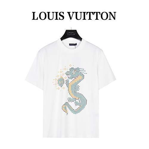 Maniche corte con stampa digitale diretta LV Louis Vuitton 24ss mosaico drago