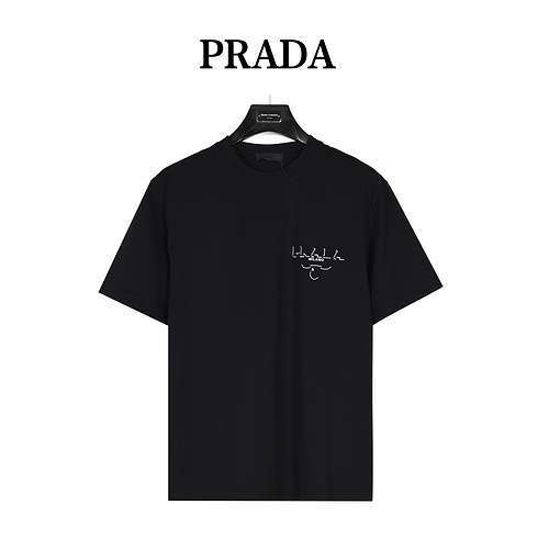 PRD Prada 24ss maniche corte stampate in rilievo tridimensionale