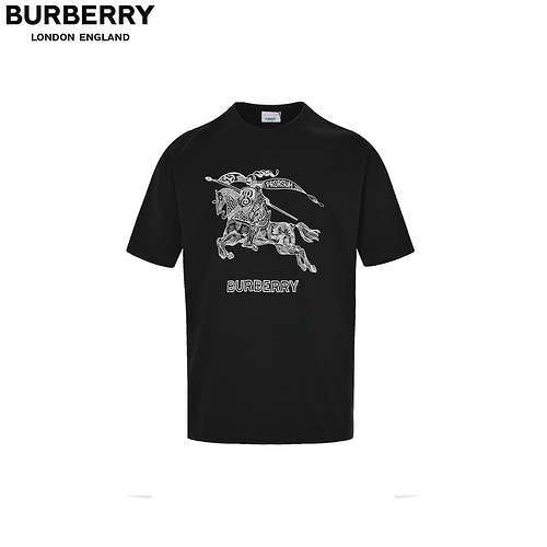 BurberryBBR LOGO ricamato cavallo da guerra a maniche corte pesante 240G tessuto originale personali