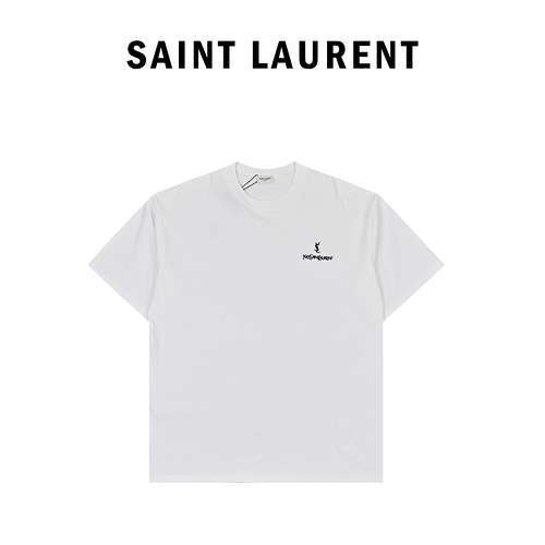 T-shirt a maniche corte con logo classico stampato Saint Laurent YSL 24ss