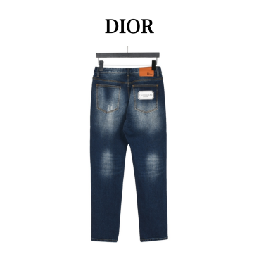 Pantaloni in denim con logo pochette CDDior