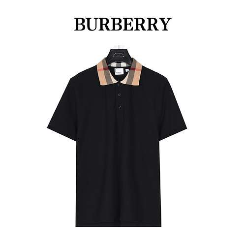 BBRBorberry 24ss POLO scozzese a maniche corte con colletto classico