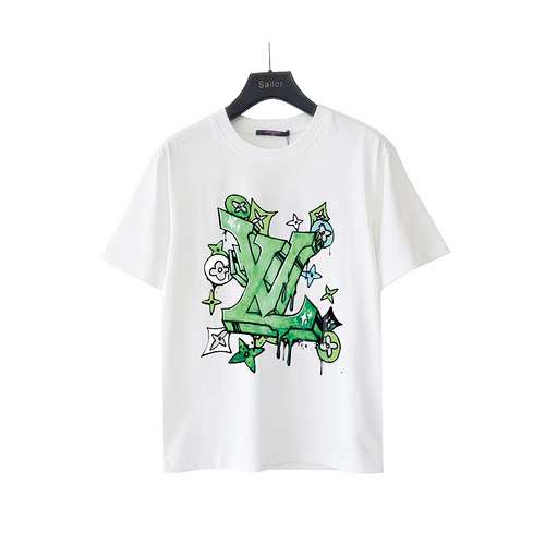 Tshirt a maniche corte con logo LVLouis Vuitton 24SS verde L Bafanglaicai