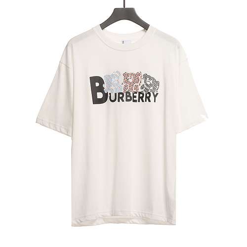 Manica corta con stampa BBR Burberry Color Bear bianca