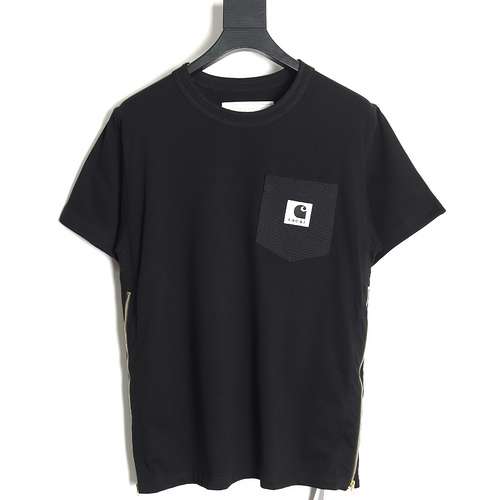 T-shirt a maniche corte con cerniera laterale congiunta Sacai x carhartt 24SS Carhart