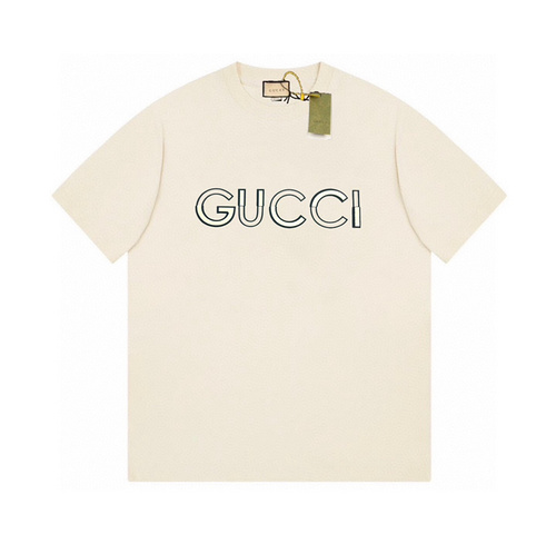 GC/Gucci 24ss limited edition spliced ​​three-dimensional flocking short-sleeved T-shirt