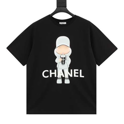 CHANEL T-shirt a maniche corte con LOGO con stampa bambola Chanel