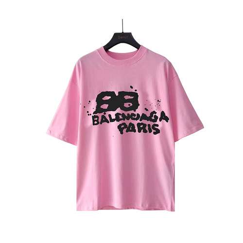 Balenciaga BLCG BB graffiti dipinti a mano a maniche corte