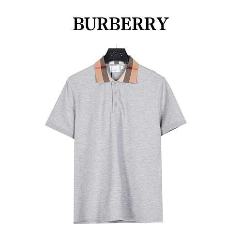 BBRBorberry 24ss POLO scozzese a maniche corte con colletto classico