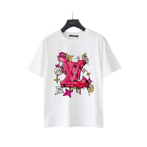 Tshirt a maniche corte con logo LVLouis Vuitton 24S rosso L Bafanglaicai