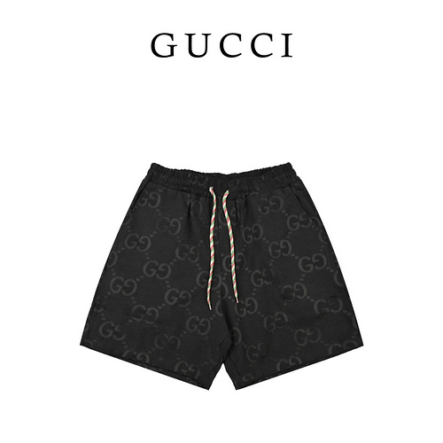 GC Gucci jacquard all over printed double G micro label drawstring shorts