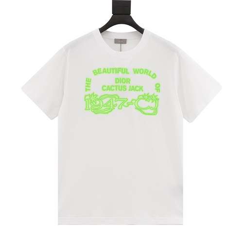 T-shirt a maniche corte con elemento grafico con stampa di lettere fluorescenti CD