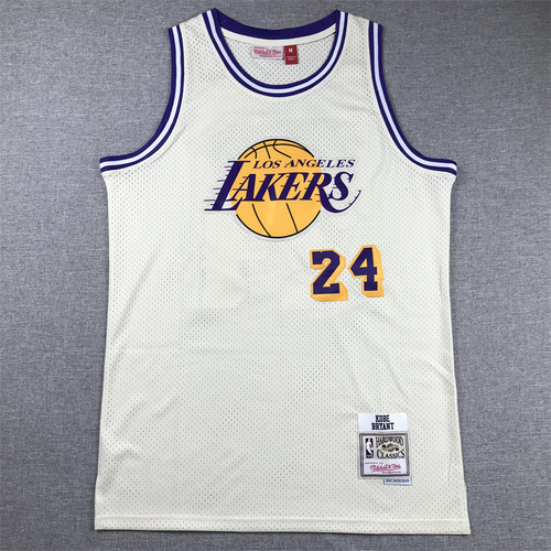 Lakers No. 24 Kobe Bryant Cream White