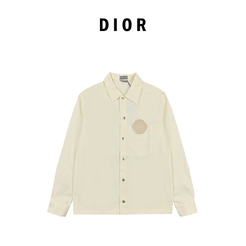 CD Dior 24SS new off-white cotton denim shirt