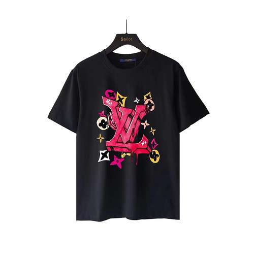 Tshirt a maniche corte con logo LVLouis Vuitton 24S rosso L Bafanglaicai