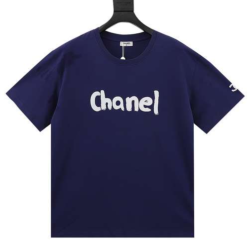 CHANEL T-shirt a maniche corte con logo stampato lettera Chanel Xiaoxiang