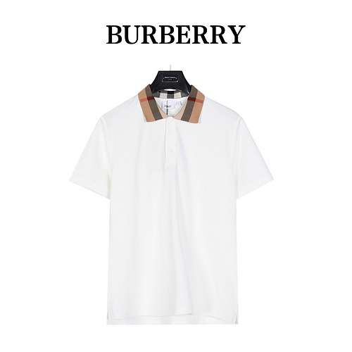 BBRBorberry 24ss POLO scozzese a maniche corte con colletto classico