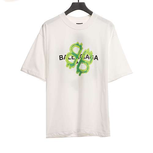 BLCG Balenciaga Verniciato Doppia B Manica Corta Bianca